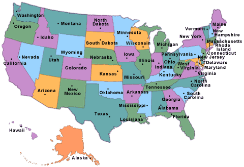 United States Map Of Capitals